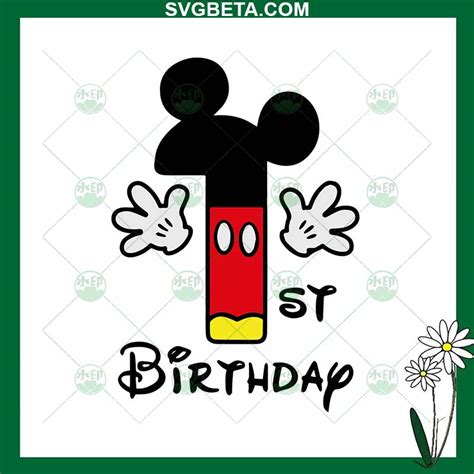 Mickey Mouse 1st Birthday SVG, Disney 1st Birthday SVG