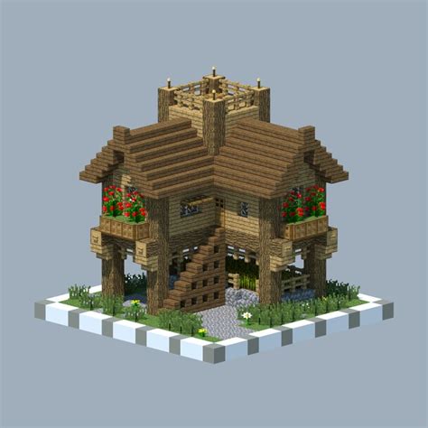 A Raised Log Cabin Via Rminecraft By Ravernstal Minecraft Is The