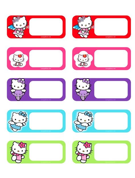 Imprimir Etiquetas Para Libros Y Cuadernos De Hello Kitty Etiquetas