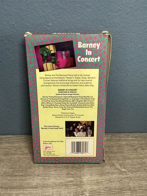Barney Barney In Concert Vhs 1991 Vintage Red Box Rare