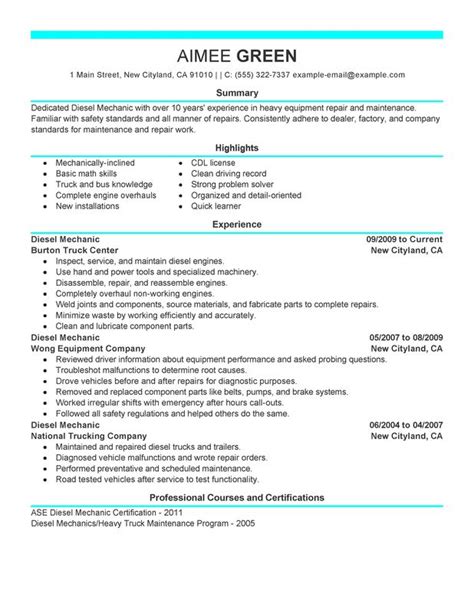 Auto resume maker magdalene project org. Unforgettable Diesel Mechanic Resume Examples to Stand Out ...