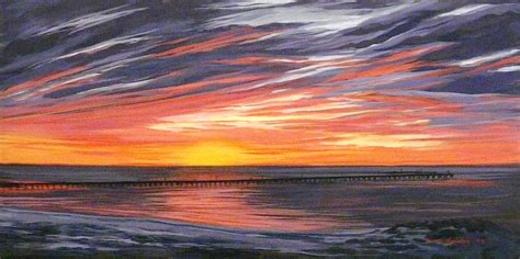 That is to create the illusion of depth! The Jetty at Sunset. Acrylic on canvas 80x40x4cms 2009 ...