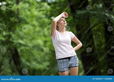 tired female jogger stock image image of jogging thirsty 73626477