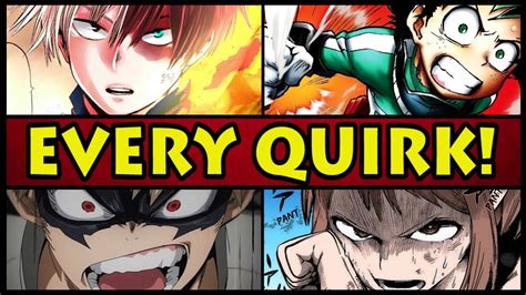 Every Quirk Explained Class A My Hero Academia Boku No Hero