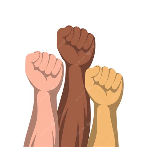 Multiracial Fist Up Hand Gesture Vector Illustration Multiracial Hand