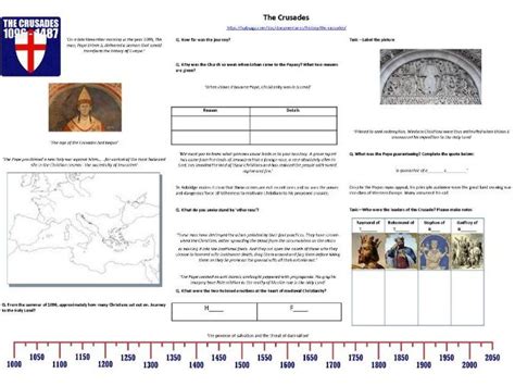 The Crusades Ep1 Holy War Worksheet To Support The Bbc Tv