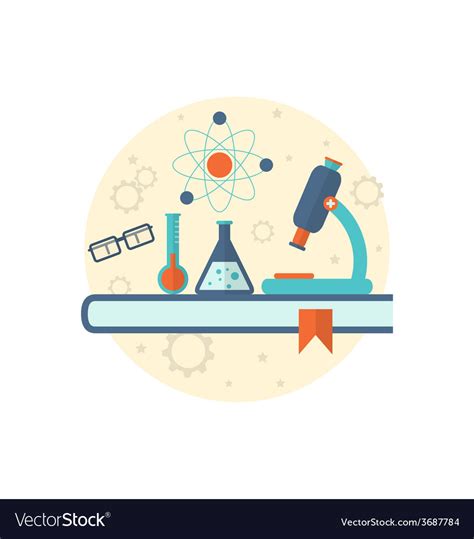 Chemical Engineering Background With Flat Icon Of Vector Image