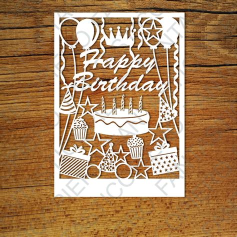 Happy Birthday Card Svg Files For Silhouette Cameo And Cricut Happy