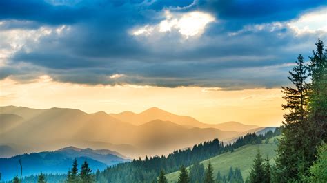 2048x1152 Landscape Mountains Sunbeam Nature 5k 2048x1152 Resolution Hd