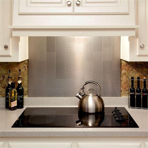 Exciting Kitchen Backsplash Trends To Inspire You Stainless Steel Tile Backsplash Home Depot