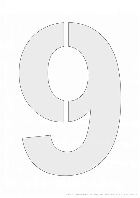 Stencil Number 9 Printable A4 Size Template Free Printables