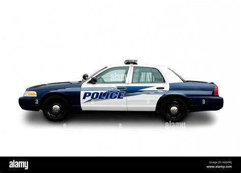 Police Car Cut Out On White Background Stock Photo Alamy