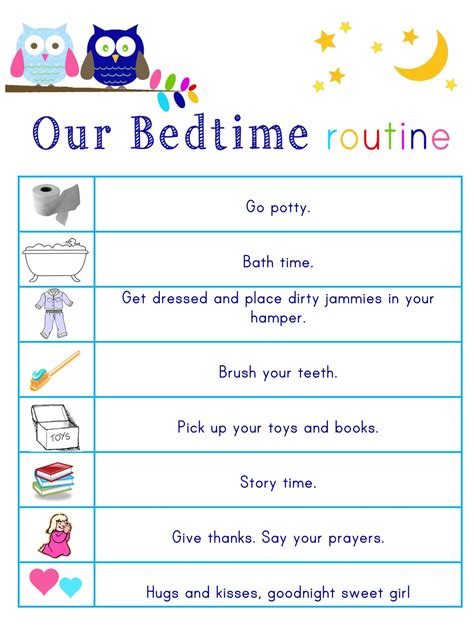 10 Best Kids Bedtime Routine Chart Printable Pdf For Free At Printablee