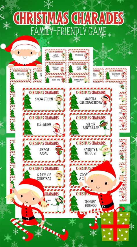 Free Christmas Charades Printable Christmas Game My Pinterventures