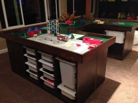 Large Lego Table With Easy Clean Up Bins Ikea Hackers Lego Table
