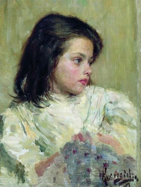 A Girl Sketch 1897 Boris Kustodiev Kandinsky Portrait Painting Art