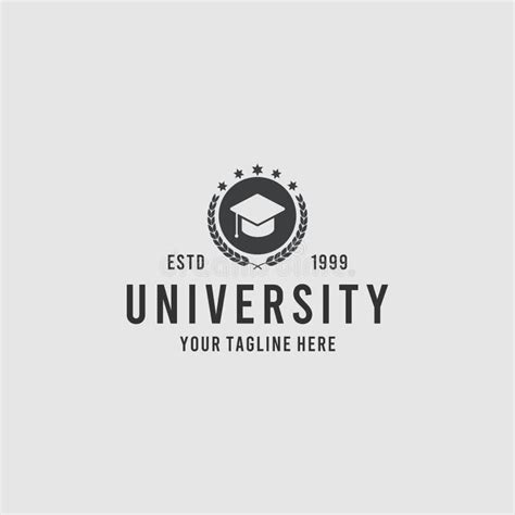 University And Hat Graduation Logo Design Stock Illustration