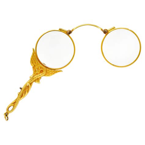 Victorian Era Folding Gold Lorgnette Eyeglasses Ph