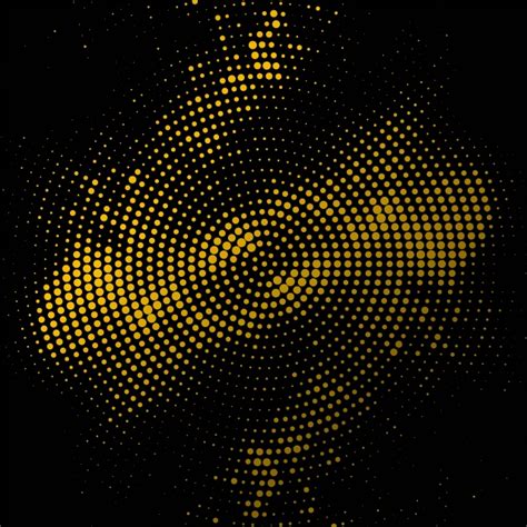 Abstract Golden Circular Halftone Vector Background Background