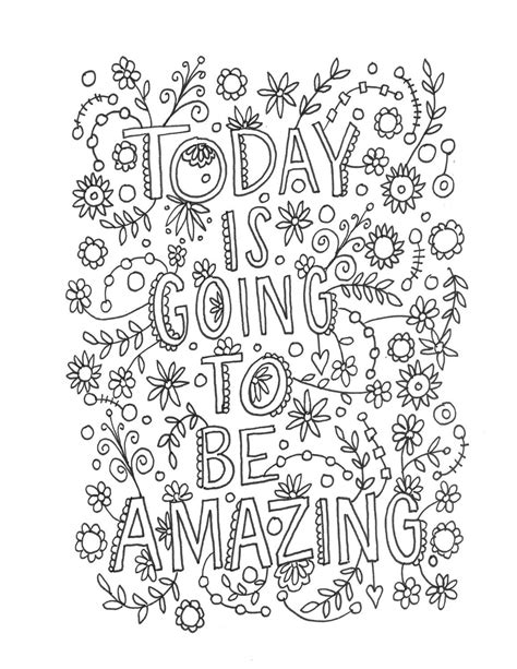 Quote Coloring Page Instant Download Line Art By Mollymattin For