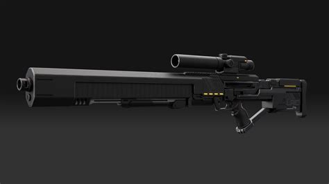 3d Model Gameready Futuristic Rifle Vr Ar Low Poly Cgtrader