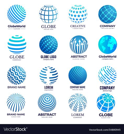 Globe Symbols Circle Forms World Round Shapes Vector Image