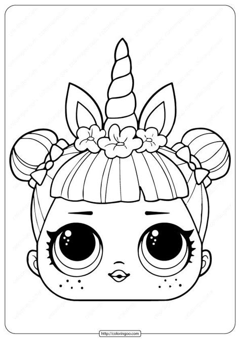 Lol Surprise Unicorn Mask Coloring Page Unicorn Coloring Pages Kitty