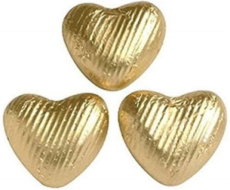 100 Gold Foil Chocolate Love Hearts Wedding Favours Valentines Ebay