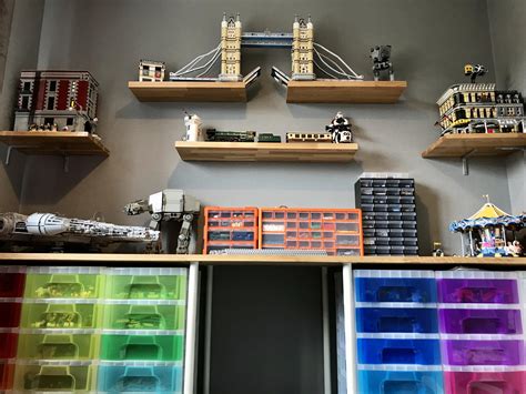 Redesigned My Lego Room Display Shelves Worktop Parts Storage And