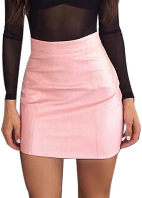 Rikay 2021 Fashion Women Zipper Tight Fitting Leather Mini Skirt Versatile Summer Clothes Ladies