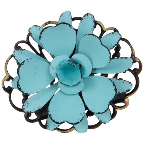 Turquoise Flower Metal Clip Hobby Lobby 1472141