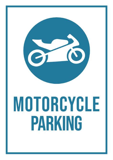 Motorcycle Parking Only Street Sign Template Postermywall