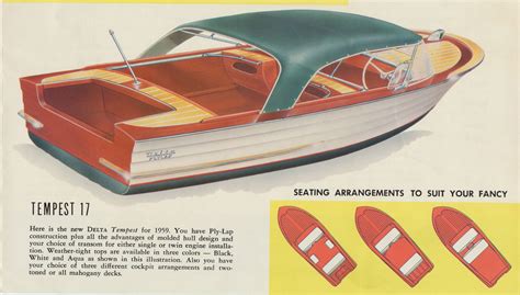 1959 Sales Brochure Classic Wooden Boats Mahogany Boat Vintage Boats
