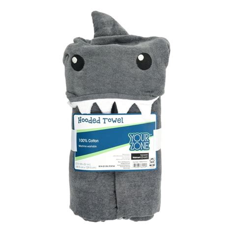 Your Zone Shark Hooded Towel 100 Cotton