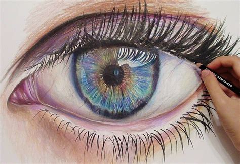 Drawing A Realistic Eye With Colored Pencils Time Lapse Eye Drawing