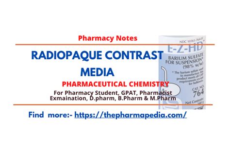 Radiopaque Contrast Media The Pharmapedia