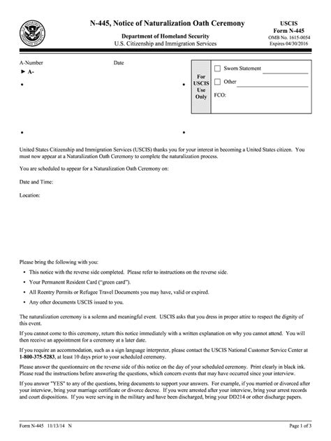 Uscis Form N 445 Pdf Fill Out And Sign Online Dochub