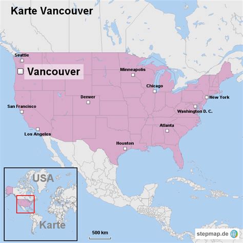 Karte Vancouver Von Ortslagekarte Usa Landkarte Für Die Usa
