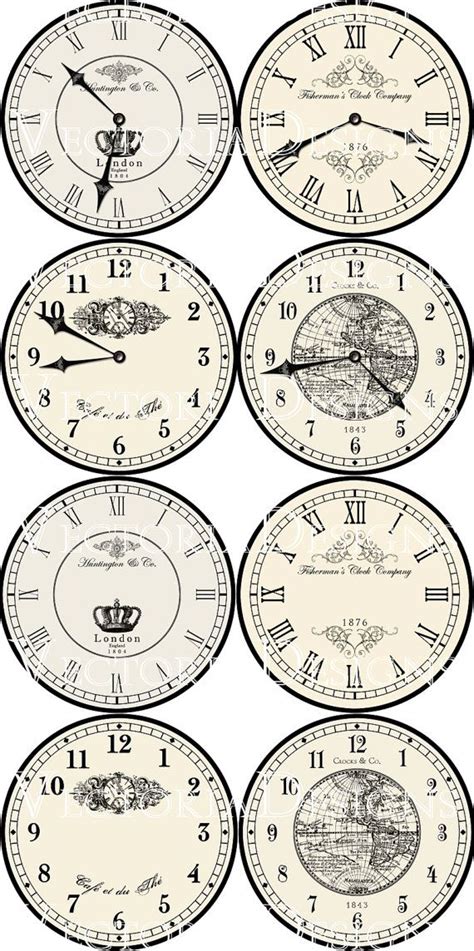 Large Vintage Clocks Printable Clock Face Paper Clock Face Etsy Artofit