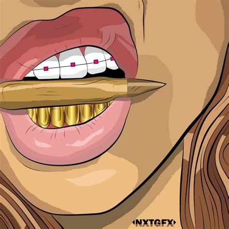 Gold Teeth With Bullet Dope Cartoons Dope Cartoon Art Girls Cartoon Art Black Girl Art Black