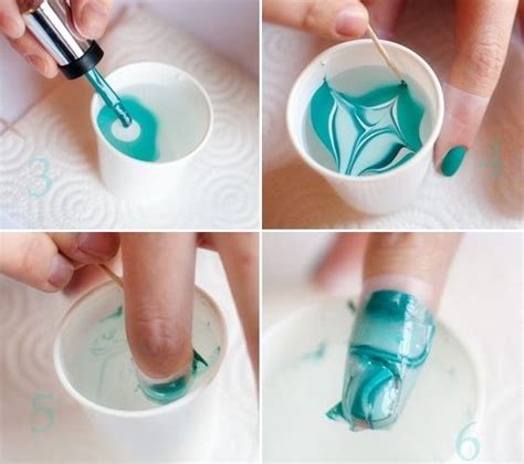 How To Do Marble Nails At Home With Water Marble Nail Designs Water