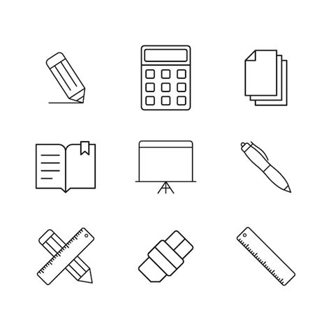 Premium Vector Stationery Icon Set Vector Design Templates Simple And