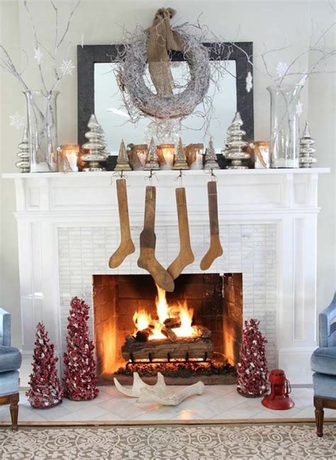 Magical Atmosphere Christmas Fireplace Mantels Winter Fireplace