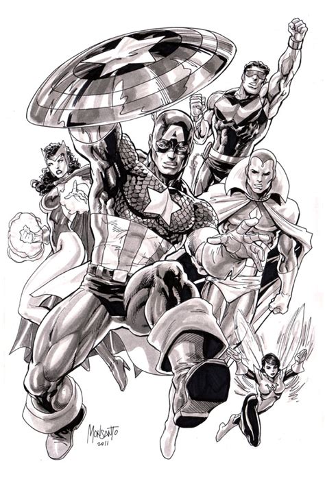 Avengers Set 1 Ink Washed By Gammaknight On Deviantart