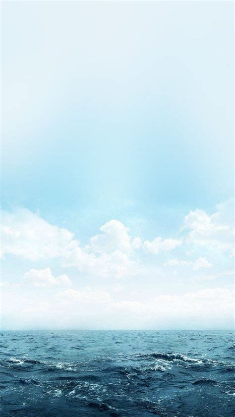 Freeios7 Ocean Blue Sky Blue Parallax Hd Iphone Ipad Wallpaper