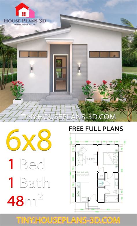 Studio House Plans 6x8 Shed Roof Tiny House Plans