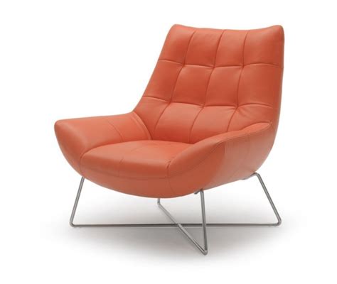 Accent chairs, orange living room chairs : A728 - Modern Orange Leather Lounge Chair - GE - Accent ...