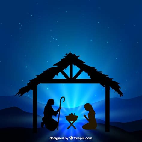Nativity Scene Silhouette Illustration Vector Free Download
