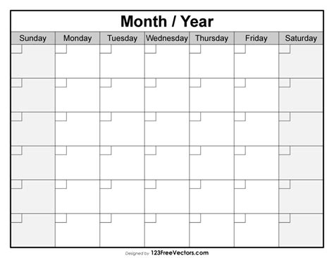 Free Fillable Calendar Template