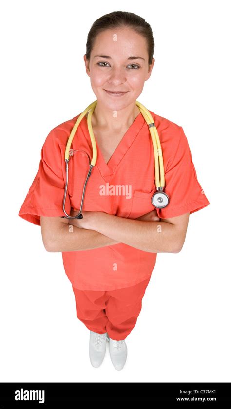 Portrait Of Young Nurse Smiling With Arms Crossed Stock Photo Alamy